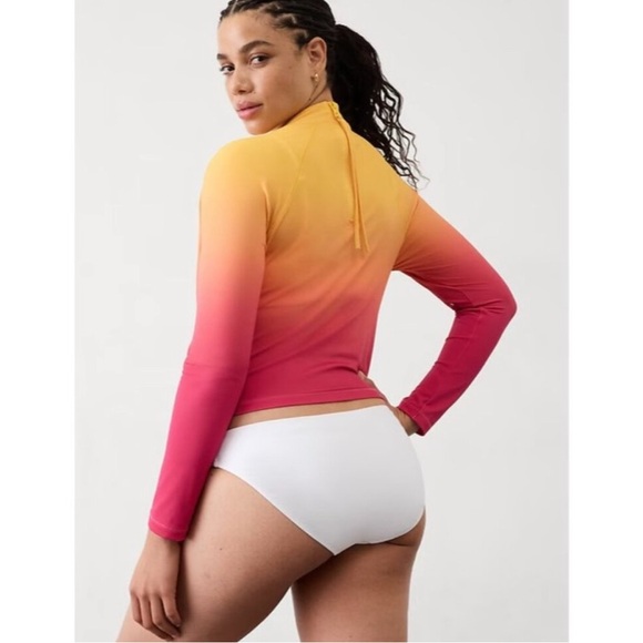 Athleta M North Point Crop Rashguard Monroe Ombre Warm Medium - Picture 3 of 9